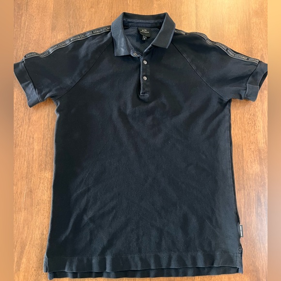 Armani Exchange Men's Black Polo Shirt Short Sleeve Collared, Logo. Size M - Picture 8 of 9